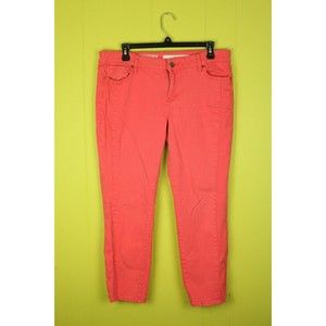 DKNY Soho Skinny Cropped Jeans Womens Sz 12 Flamingo Pink